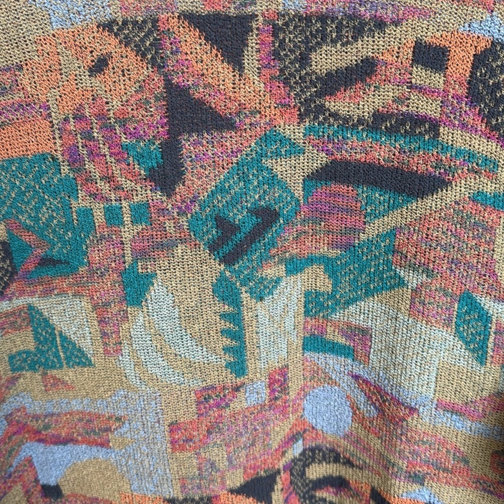 Vintage Italian made sweater colorful geometric Cosby vibes 80s 90s artsy M/L - Picture 5 of 11
